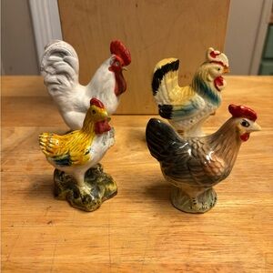 Vintage chicken & rooster figurines